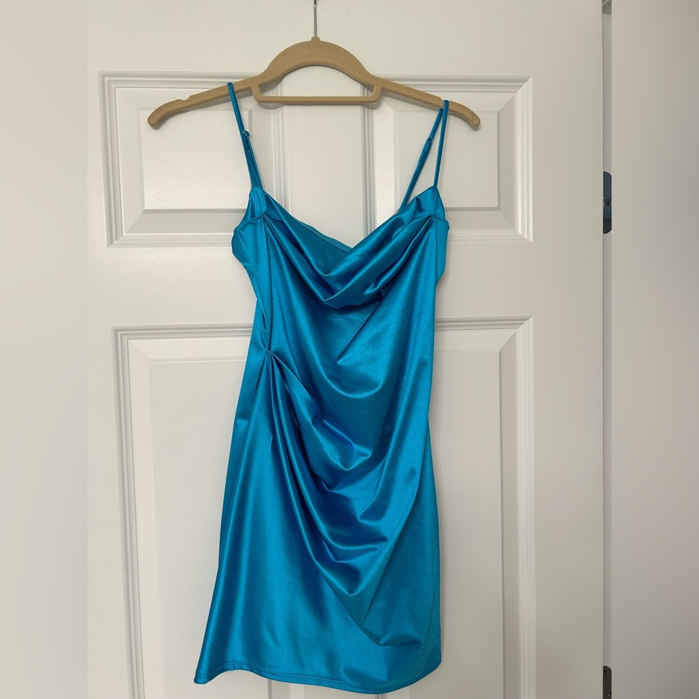 Lucy in the Sky Blue Satin Mini Dress